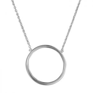 Diadem sterling silver circle necklace 45cm